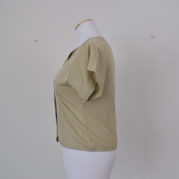 Vintage 90s Fitted Rayon Blouse by KENAR size 6 - Picture 3 of 11